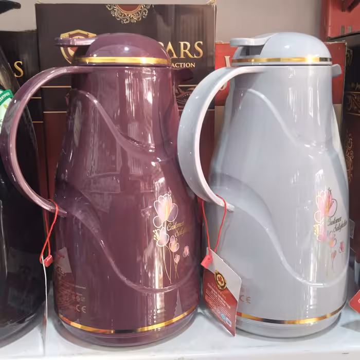 فلاسک 1 لیتری شیشه صورتی ون پارس