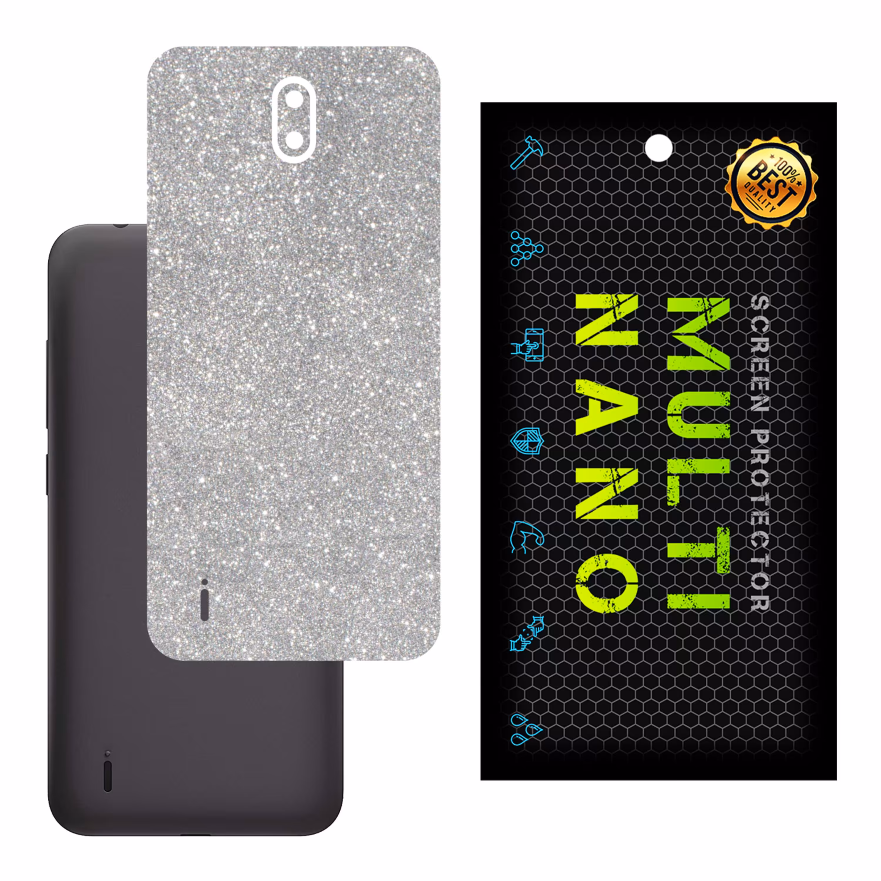 برچسب پوششی MultiNano مدل X-G1F-Silver برای پشت موبایل نوکیا C1 2020