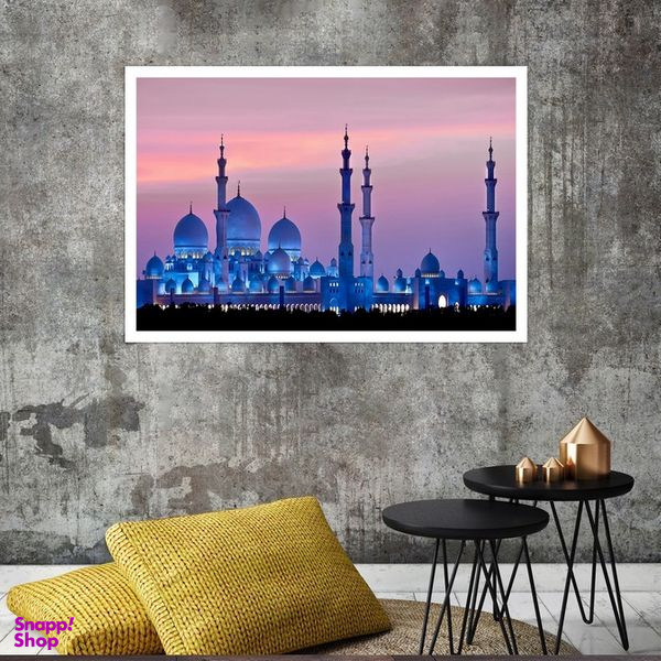 تابلو بکلیت طرح منظره مسجد شیخ زاید ابوظبی مدل قاب شاسی W-s8112