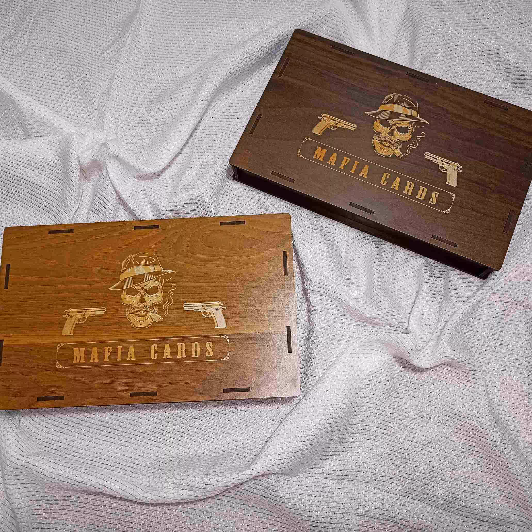 کارت های چوبی بازی مافیا با کیفیت و خاص رنگ تیره