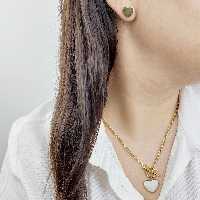 نیمست قلب قفل تی طرح طلا کد 10742