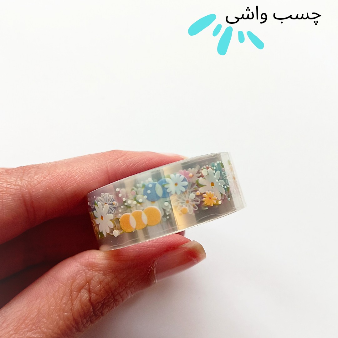 چسب واشی شفاف طرح گل 4