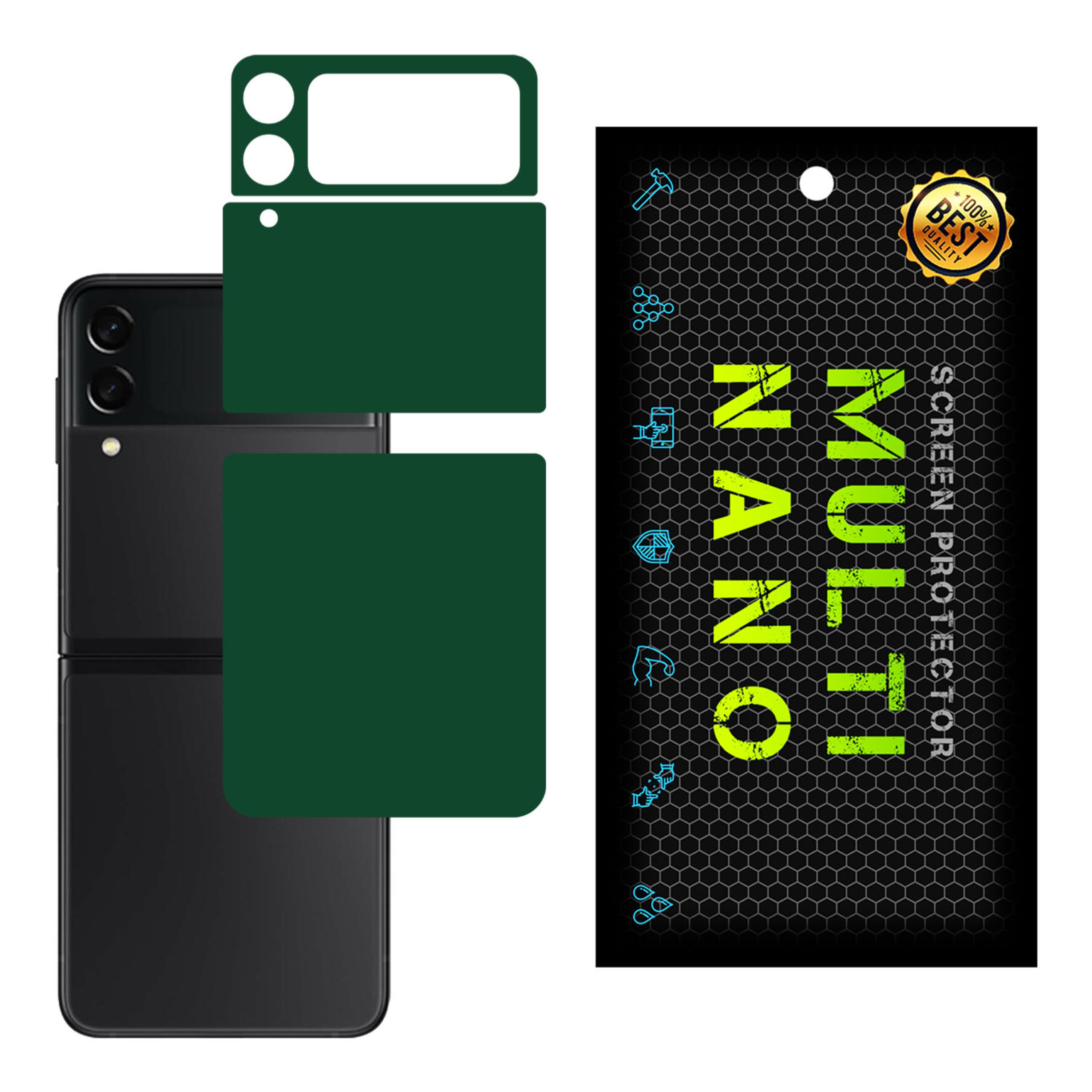 برچسب پوششی MultiNano مدل X-F1M-Green برای پشت موبایل سامسونگZ Flip 3