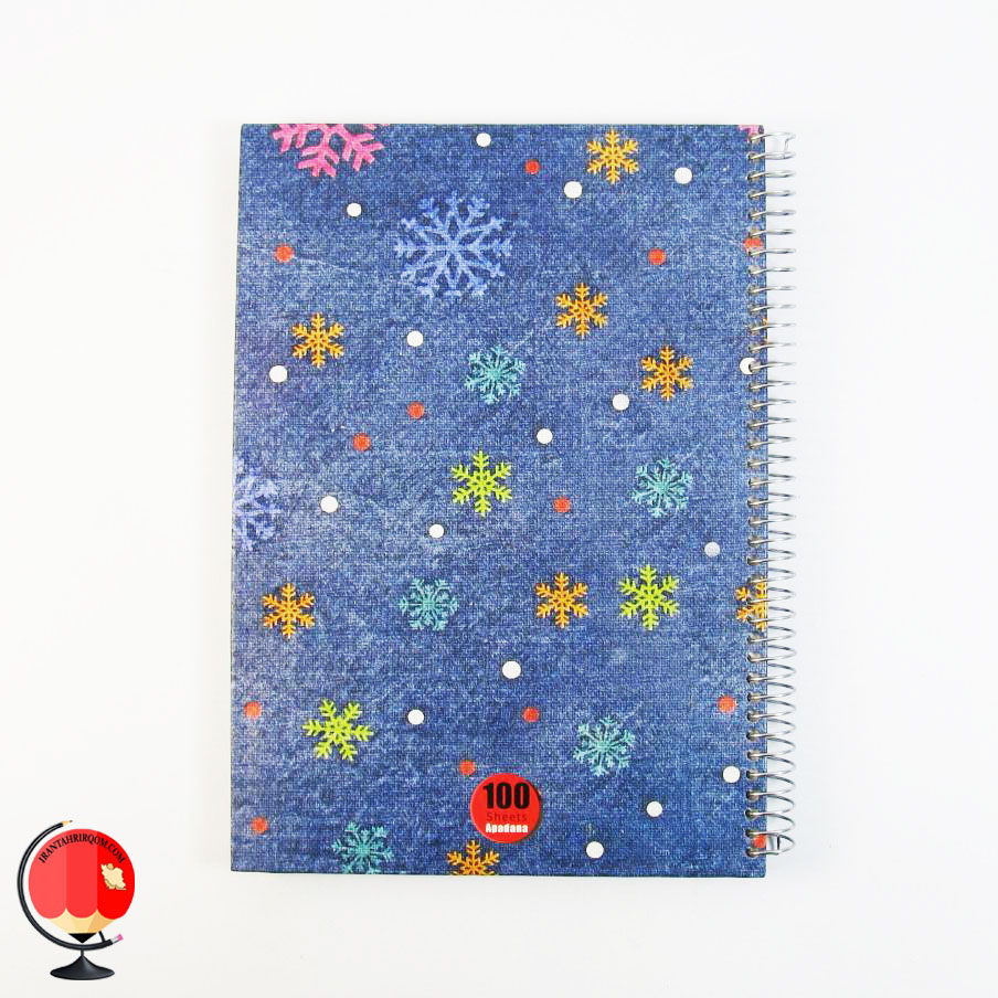 دفتر مشق 100 برگ سیمی طرح برفک جلد سخت آپادانا