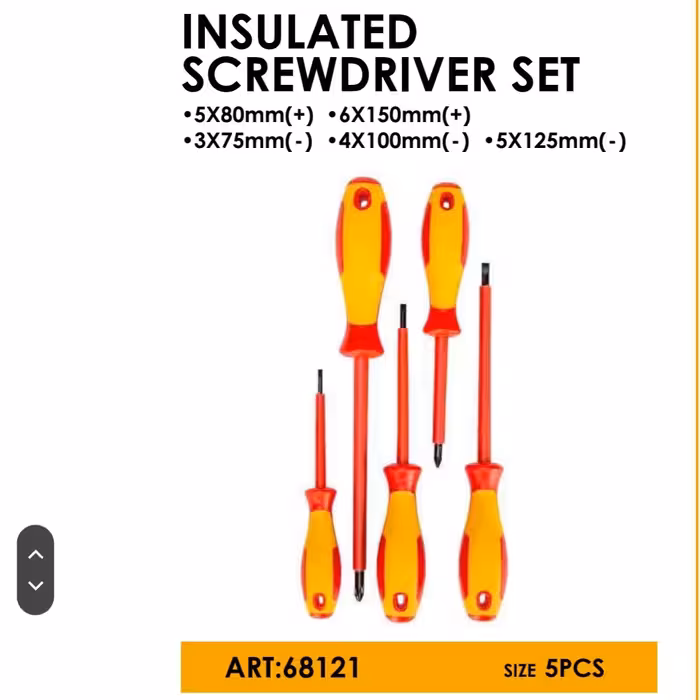 ست پیچ گوشتی 5 عددی عایق دینگی با کیفیت عالی مد68121