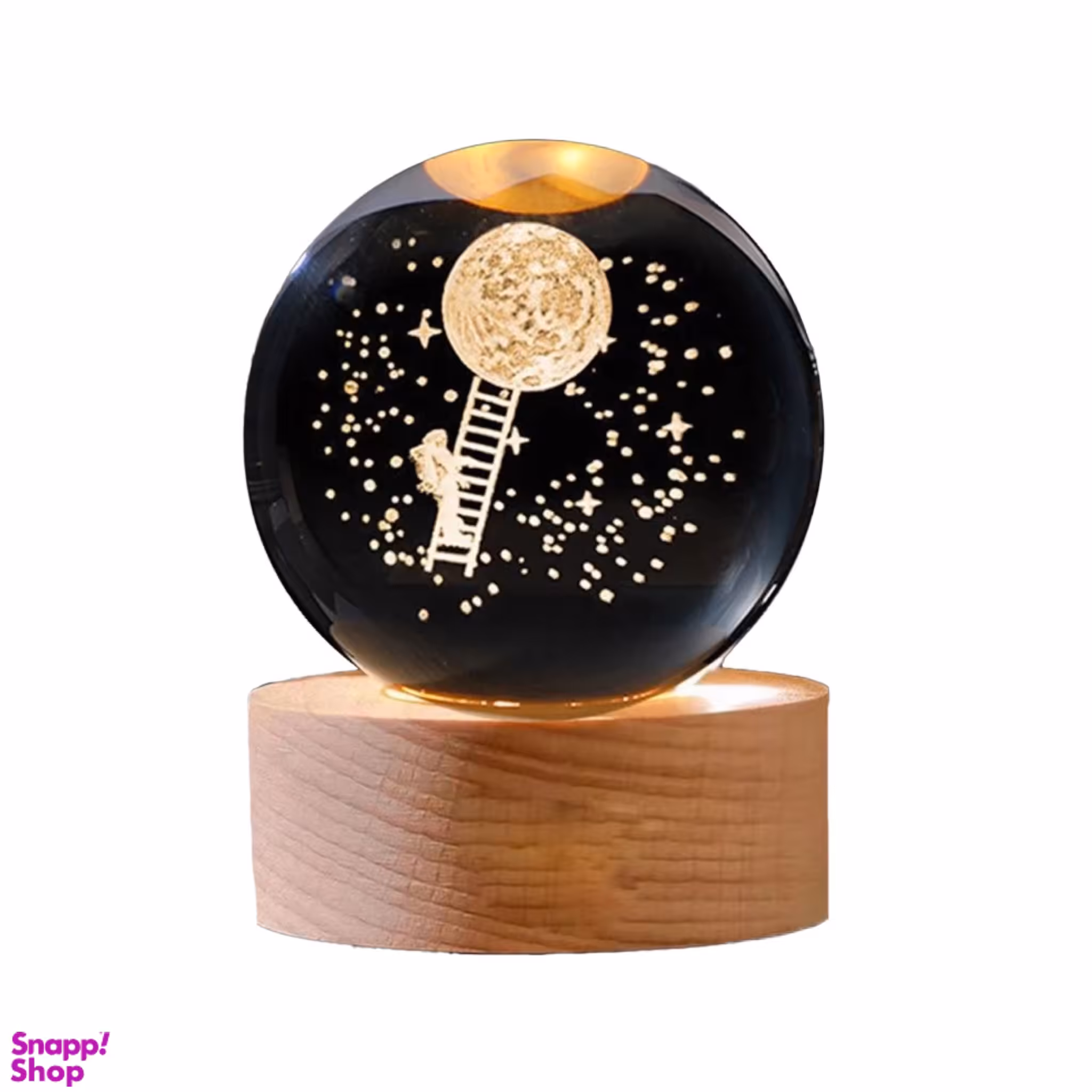 چراغ خواب مدل گوی کریستال طرح فضانورد و کره ماه کد 435 سایز 3