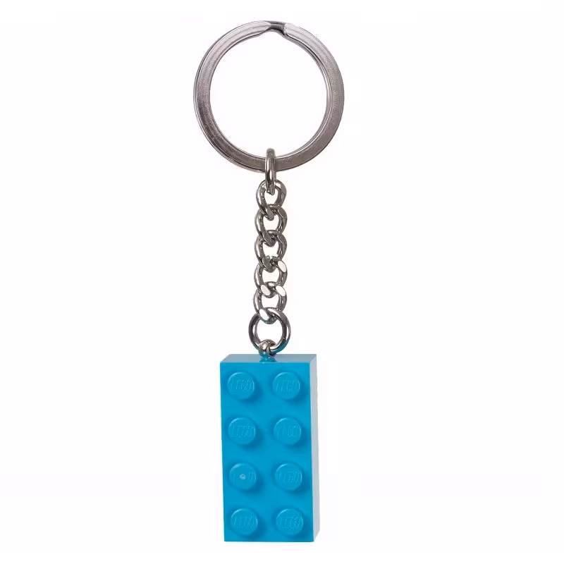 جا کلیدی لگو مستطیل stud turquoise 2x4 Key Chain lego 853380