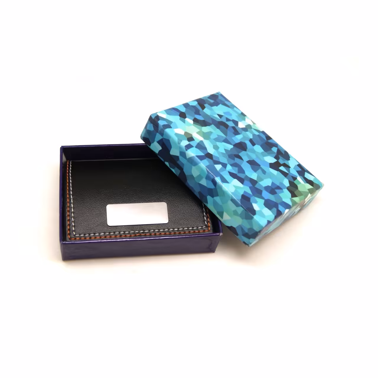 جاکارتی چرمی مشکی 2 دوخت به همراه جعبه هدیه مدل bg3