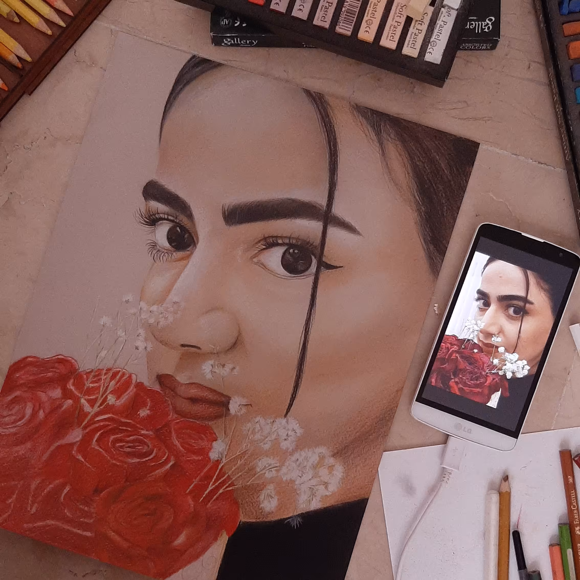 سفارش نقاشی مداد رنگی سایز a4