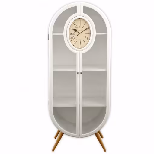 ویترین و کتابخانه چوبی مدل WOODHILL کد HGDC-82 رنگ سفید