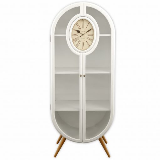 ویترین و کتابخانه چوبی مدل WOODHILL کد HGDC-82 رنگ سفید