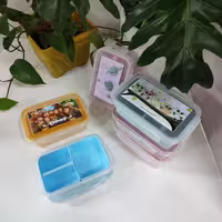ظرف غذای سه تکه کودک تاپلاک چاپدار کد405محصول تاپکوقابل استفاده درمایکرویو فریزر