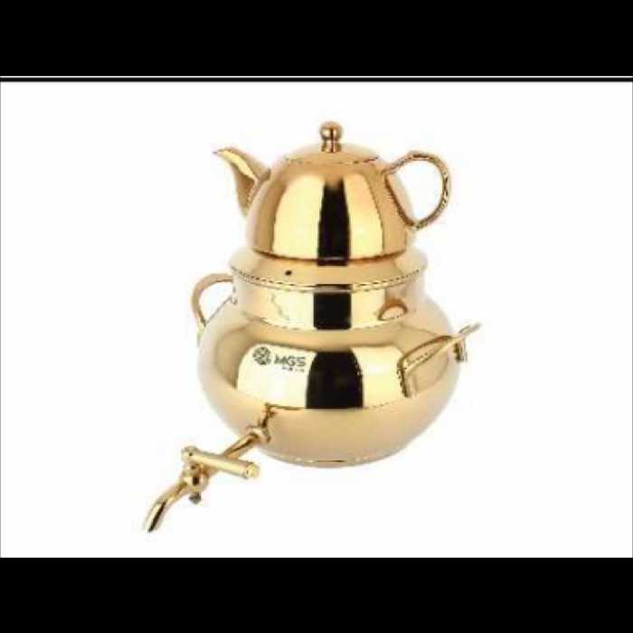 کتری و قوری شیردار مدل تپل طلایی برند MGS کد 4105