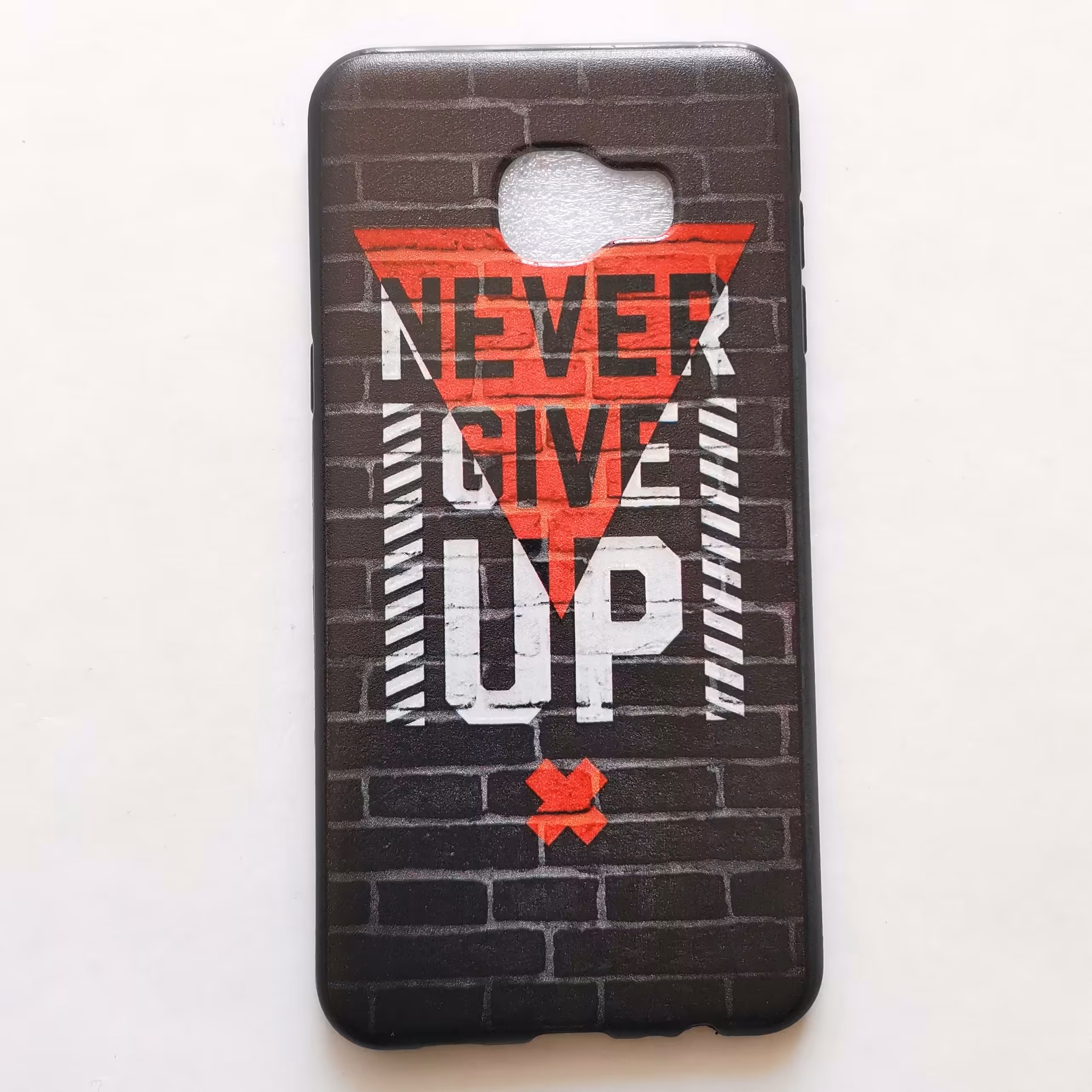 قاب طرحدار ژله ای Never give up گوشی سامسونگ C5 و C5 pro 