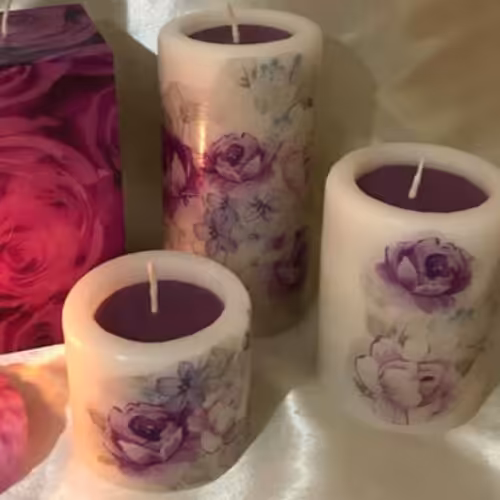 🎋شمع های سه سایز استوانه ای با ست مکعب 🕯🕯🕯