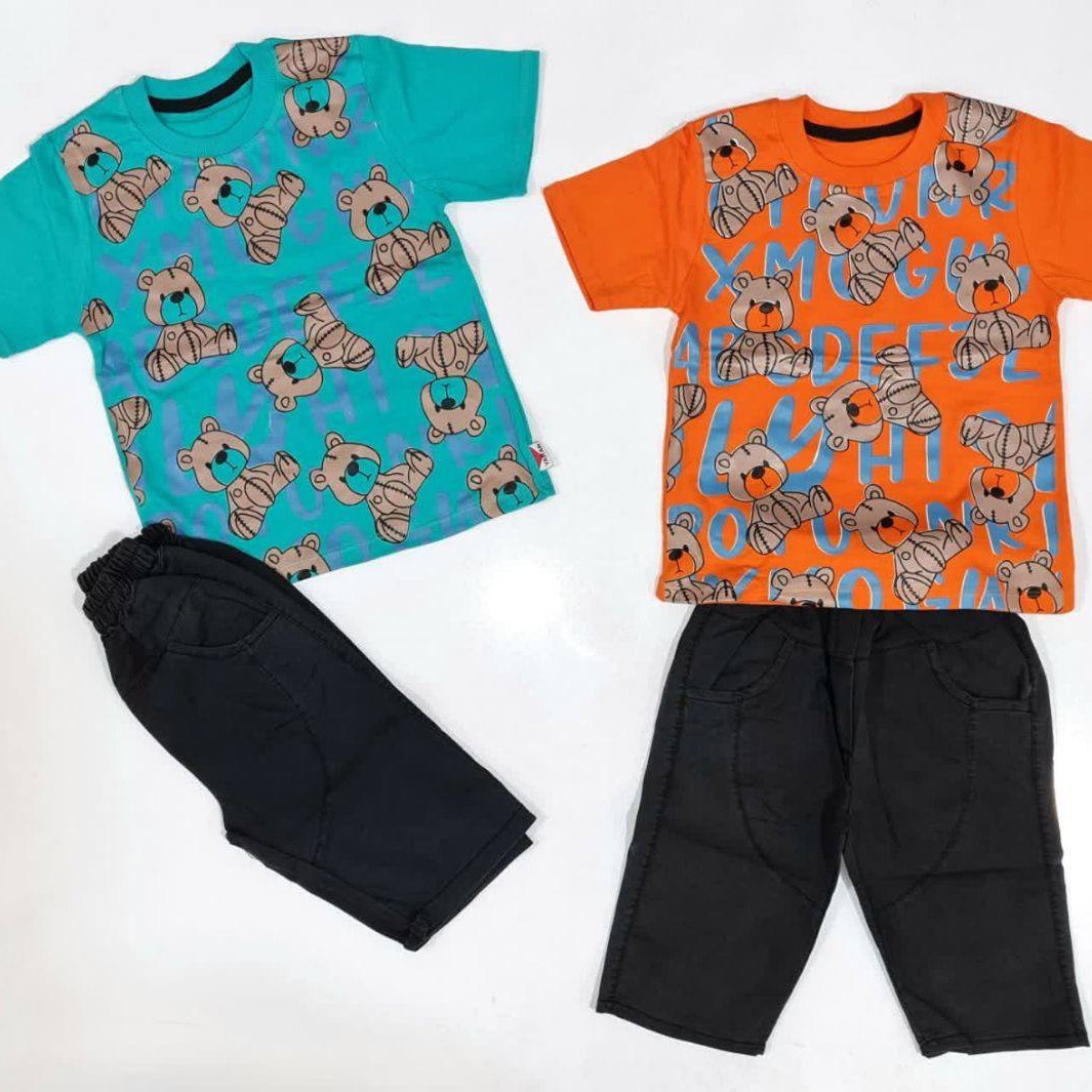 تیشرت و شلوارک جین پسرانه