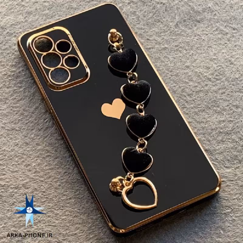 قاب گوشی Galaxy A53 5G سامسونگ لاکچری دستبندی زنجیری قلبی مشکی 1a53300000