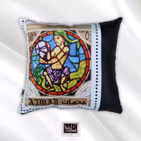 کوسن مخمل شارنیه با طرح تمبر ماه تولدبهمن