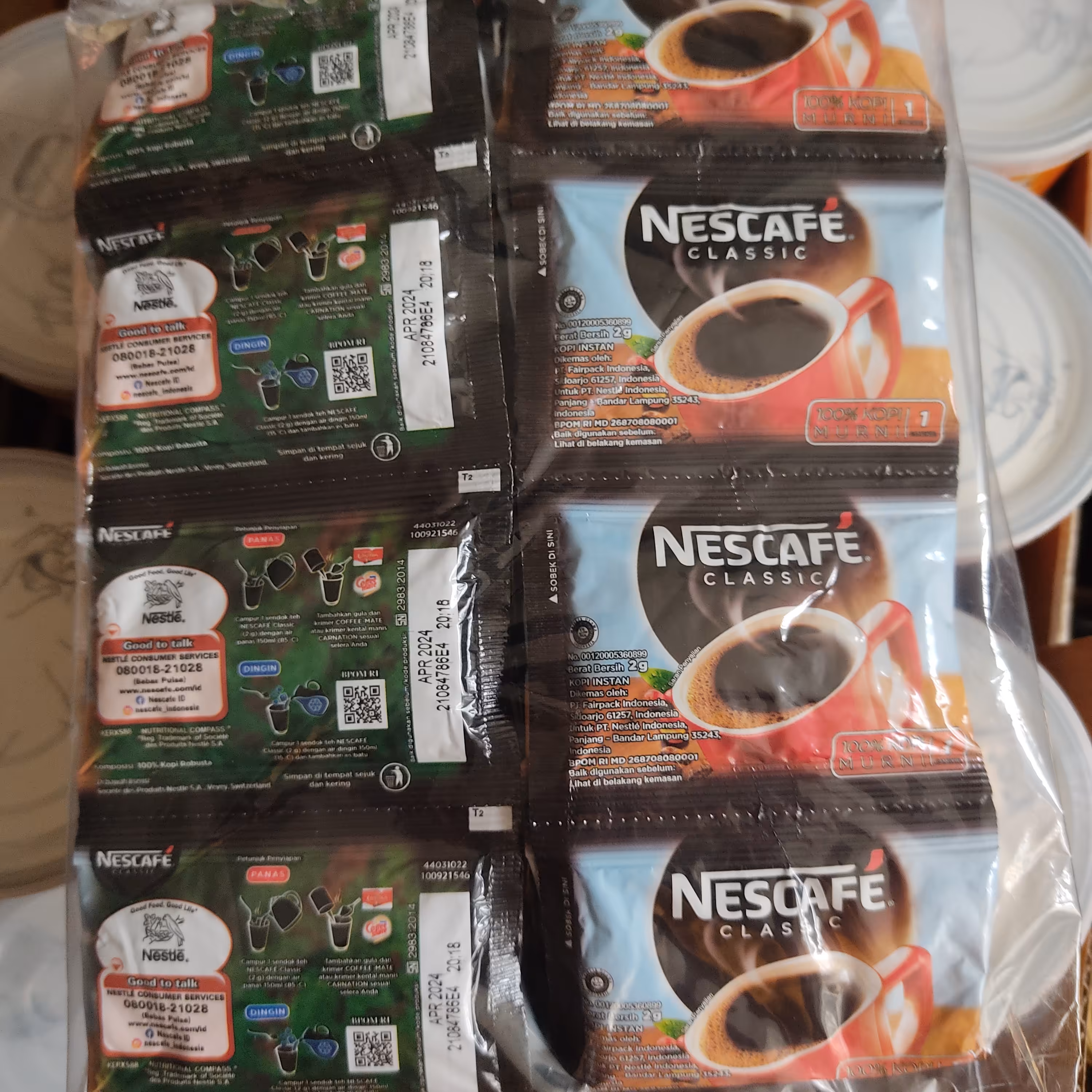 قهوه نسکافه کلاسیک 60 ساشه تاریخ جدید خارجی اندونزی اورجینال