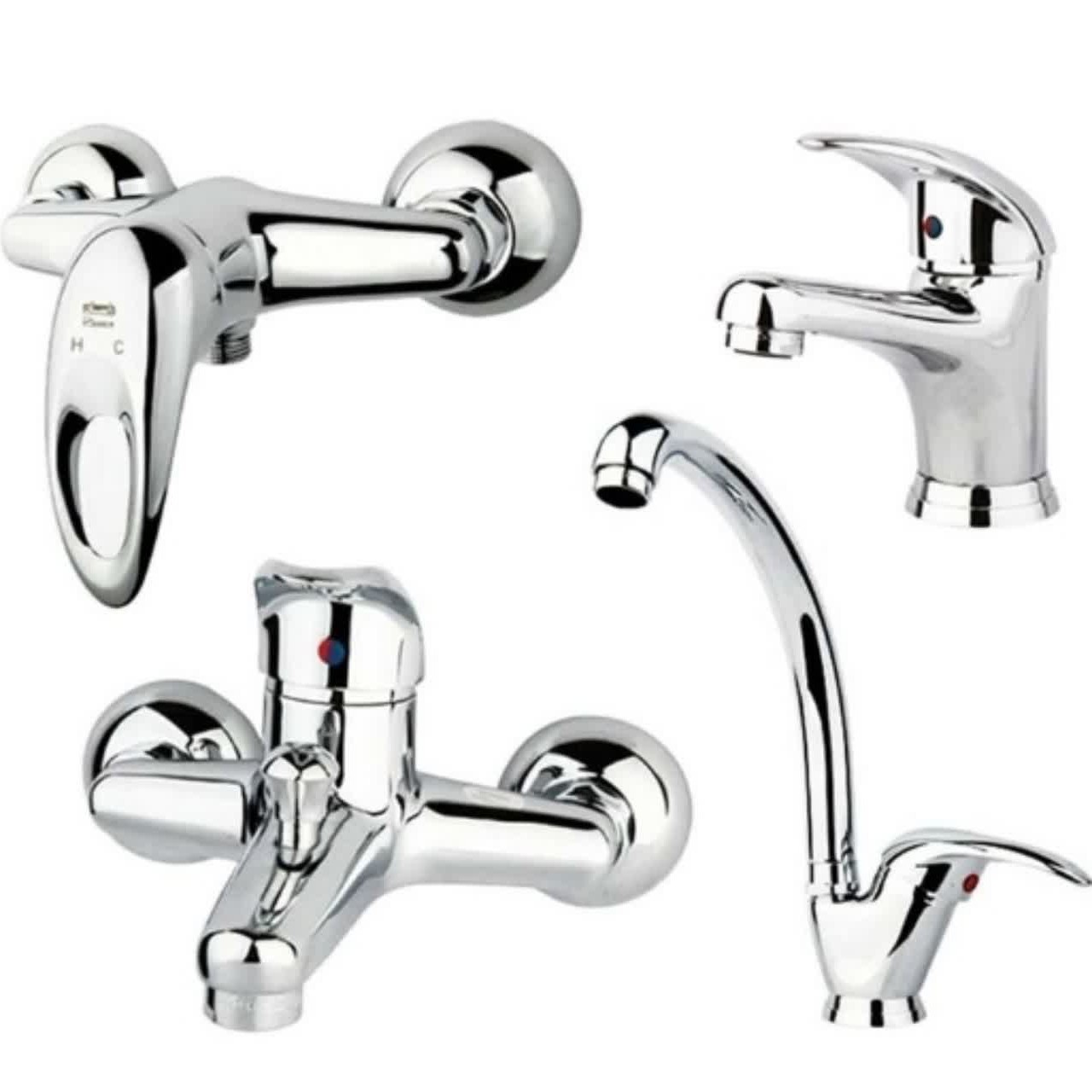 ست شیرآلات راسان مدل مروارید رنگ کروم