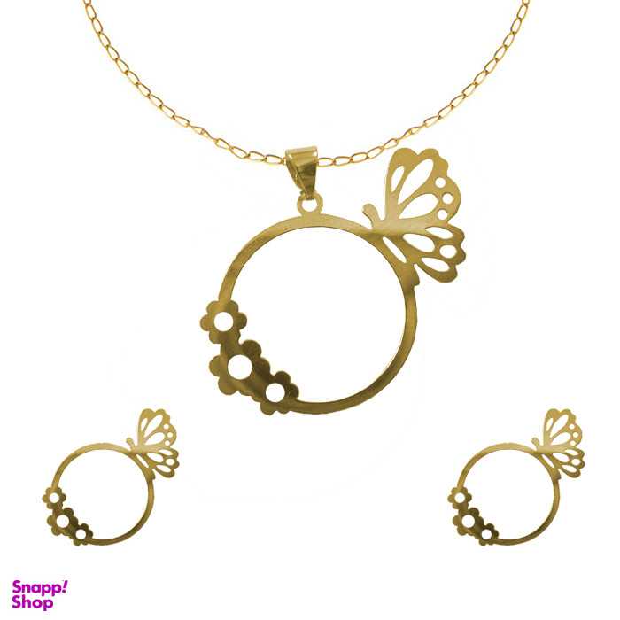 نیم ست طلا 18 عیار زنانه نازنین کد T1126