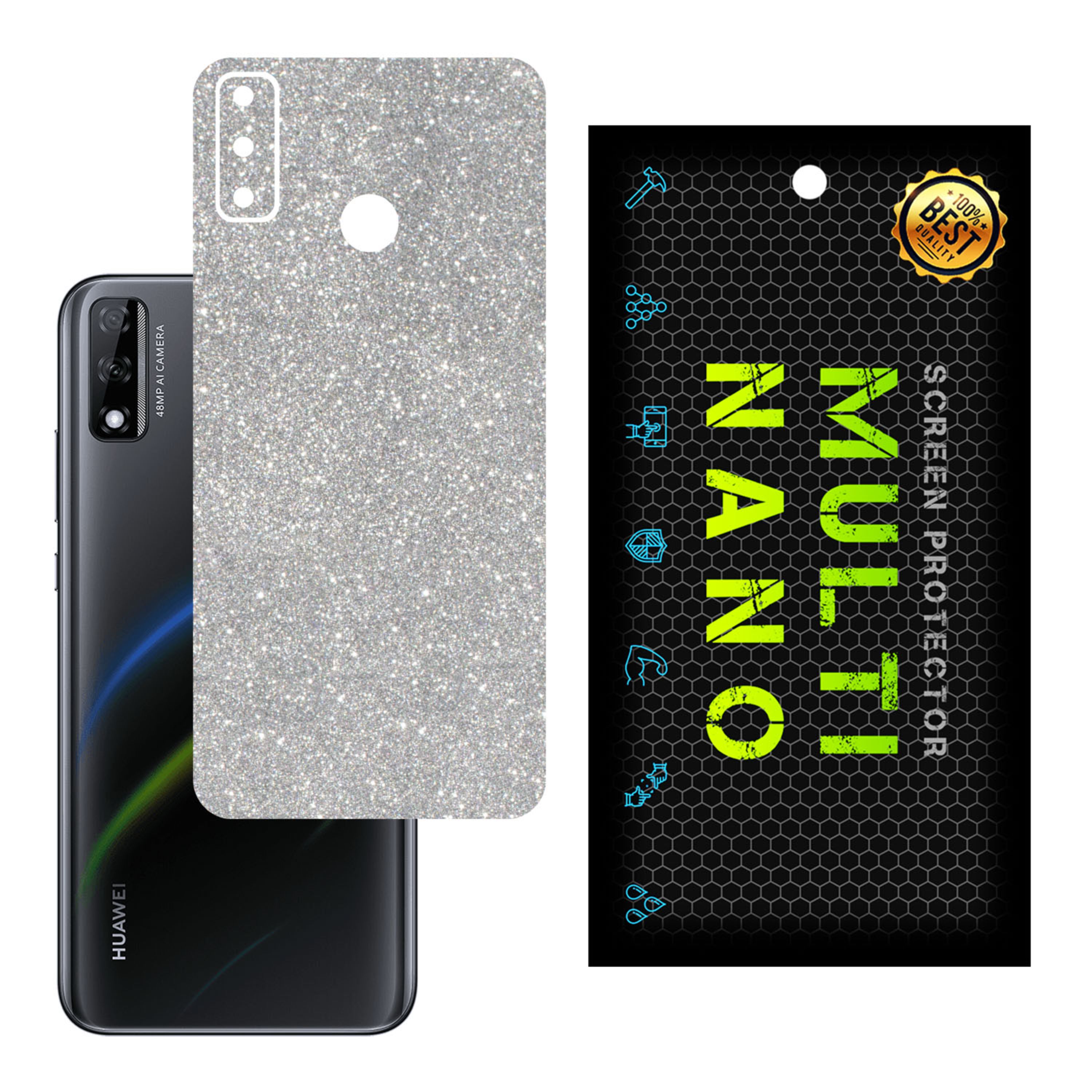 برچسب پوششی MultiNano مدل X-G1F-Silver برای پشت موبایل هوآوی Y8S