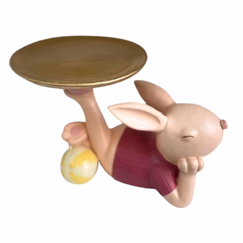 مجسمه مدل خرگوش سینی دار