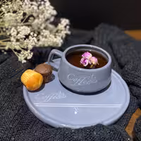 فنجان و سینی سرامیکی طوسی کد 104