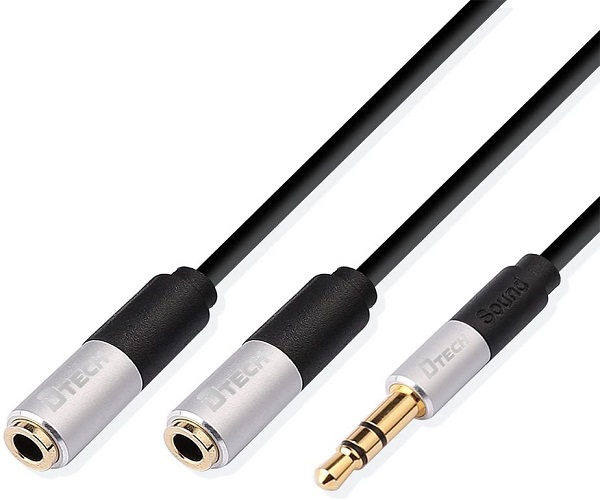 کابل صدا 1به 2 AUX دیتک مدل DTECH 35mm Stereo Audio Y Splitter T0222