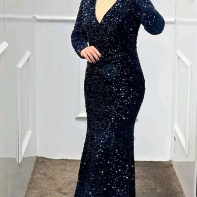 پیراهن شب زنانه مخمل مزون دوز مدل ماکسی آرزو