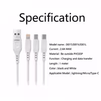 کابل فست شارژ تبدیل USB به USB-C دنمن مدل HIGH SPEED طول یک متر

