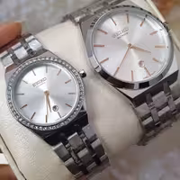 ساعت مچی ست مردانه و زنانه سیکو بند استیل SEIKO VIP 