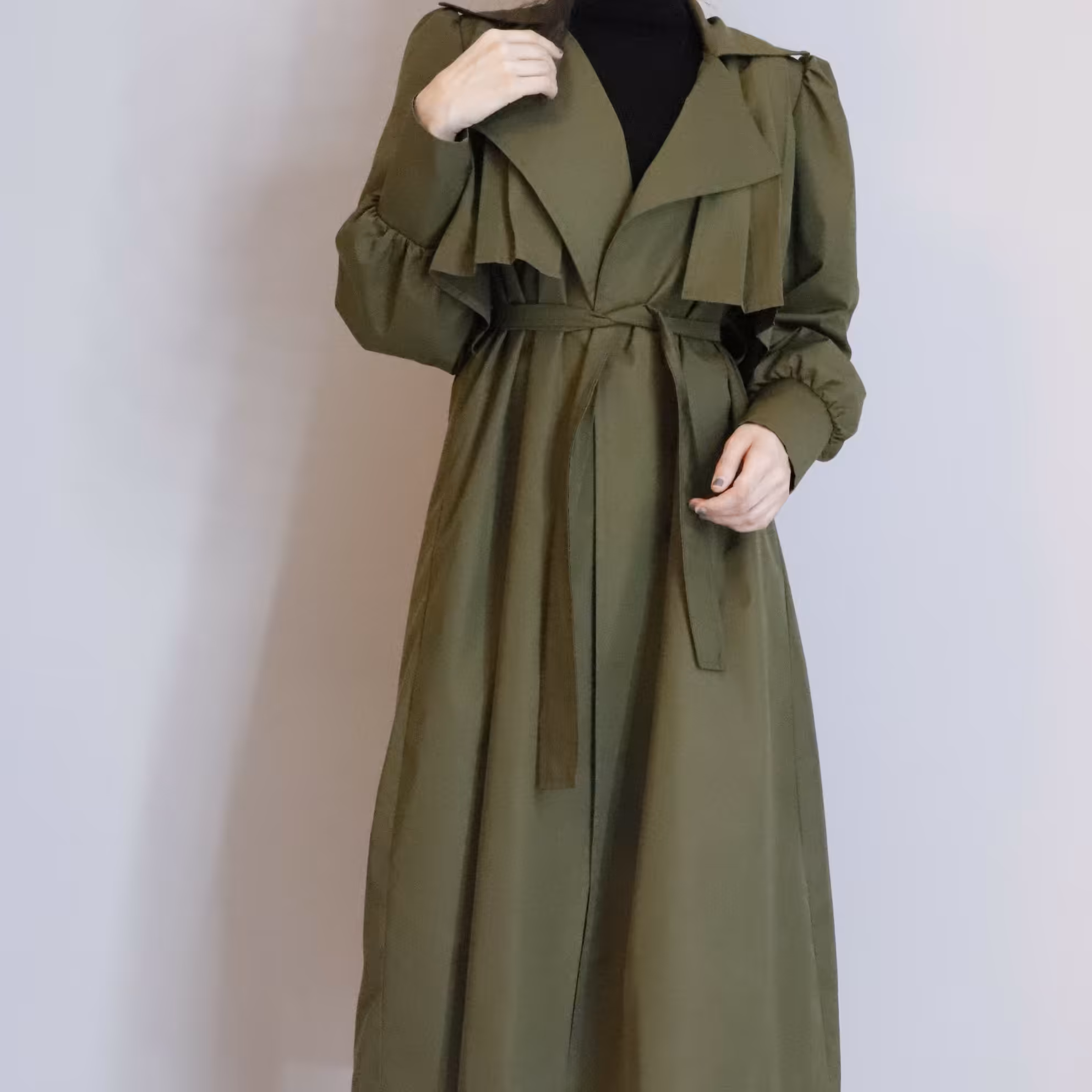 بارانی بلند و زیبای  آستر دار سایز 48 تا 60 موجود در رنگبندی 