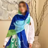 شال نخ اسلپ 4 فصل سبز آبی