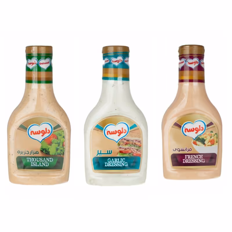 سس فرانسوی و هزارجزیره و سیر دلوسه - 480 گرم بسته 3 عددی