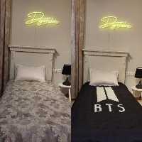 لحاف یک نفره طرح لوگو بی تی اس