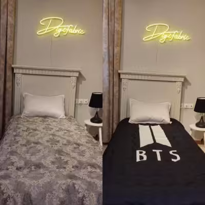 لحاف یک نفره طرح لوگو بی تی اس