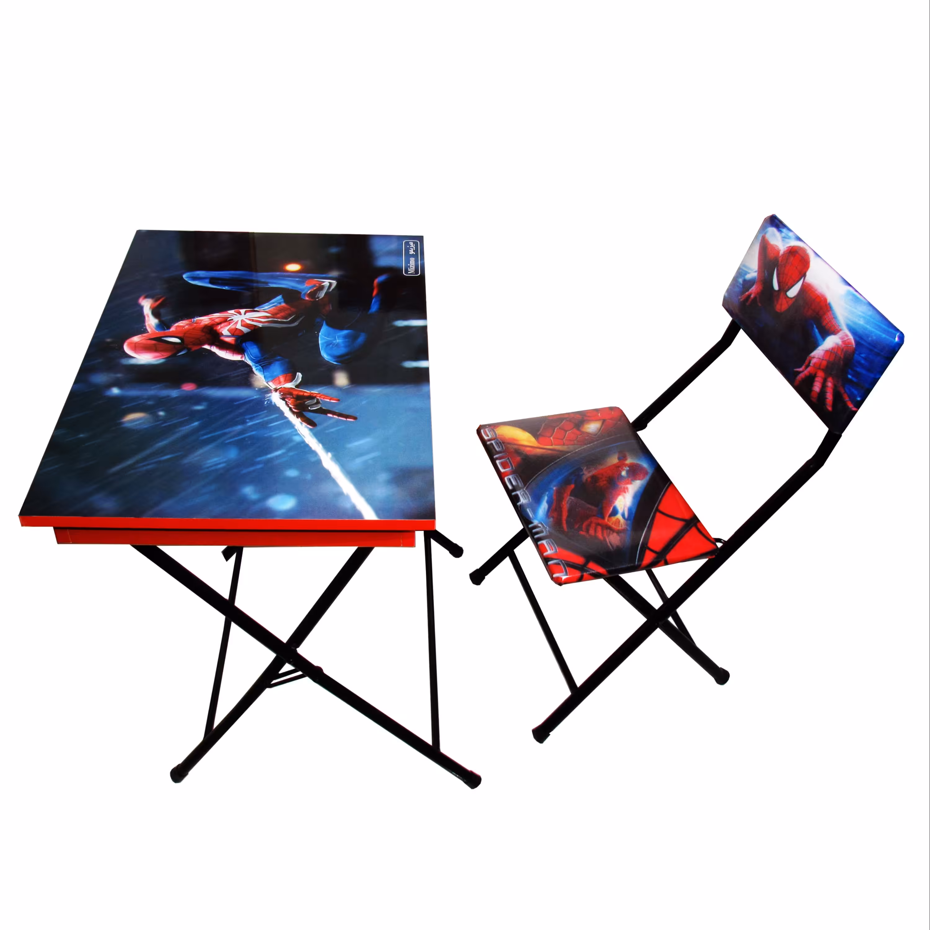 میز تحریر باکسدار با صندلی میزیمو طرح مرد عنکبوتی کد 1.1