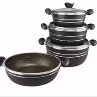 سرویس قابلمه7پارچه لب چدن مارک اسبیکو سرویس قابلمه هفت پارچه سرویس قابلمه لانه زنبوری 