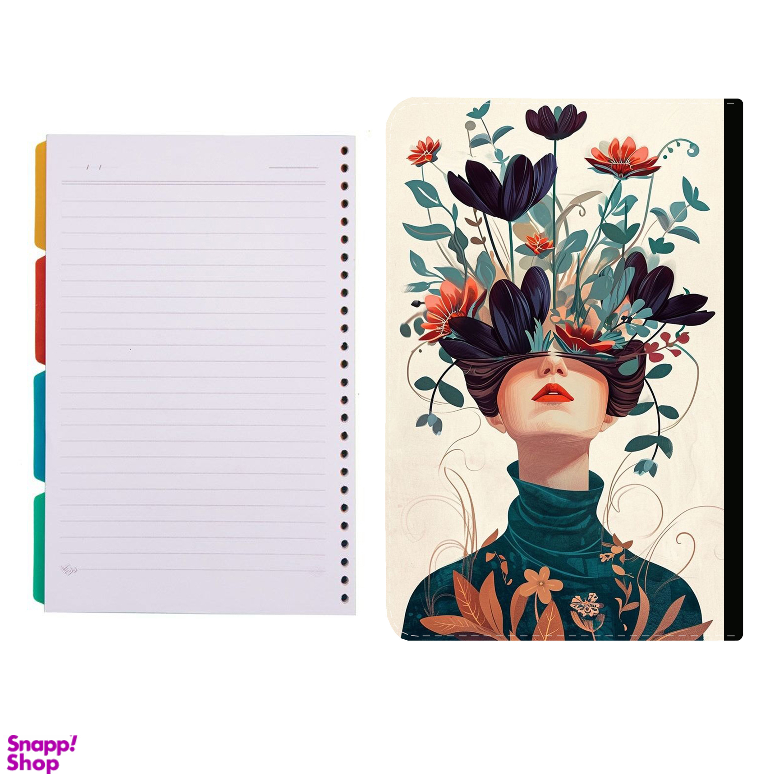 کلاسور طرح دختر و گل کد 38 به همراه کاغذ کلاسور