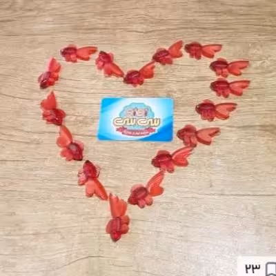 ماهی پلاستیکی ژله ای قرمز رنگ(قیمت یک عدد)