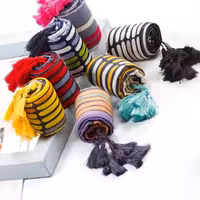 شال نخی منگوله دار پر فروش خاص  در رنگ های زیبا و زنده و جذاب