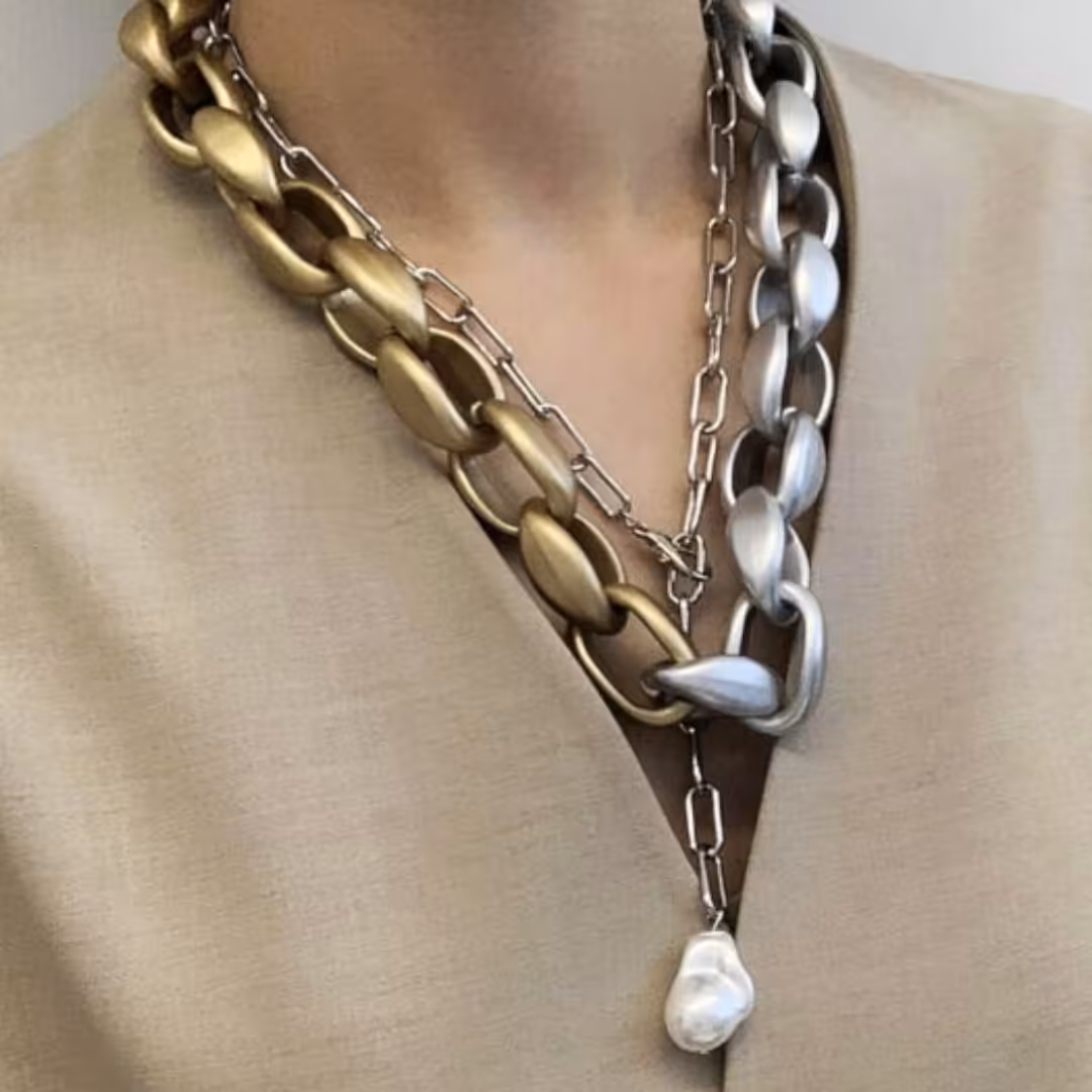 گردنبند طرح زنجیر ضخیم