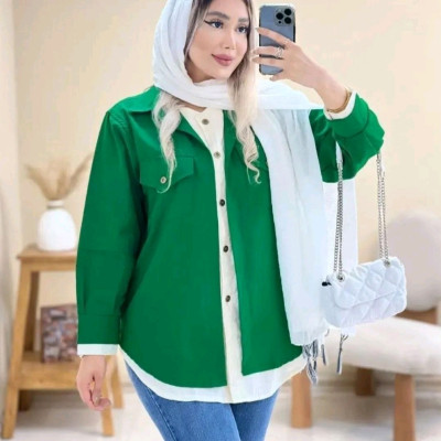 شومیز مانتویی داکرون پنبه مدل 394