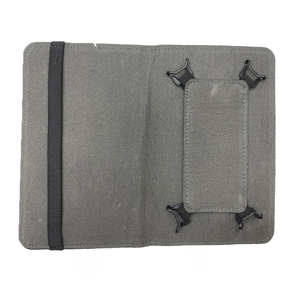 کیف کلاسوری فری سایز تبلت 8 اینچ طرح چرم مشکی