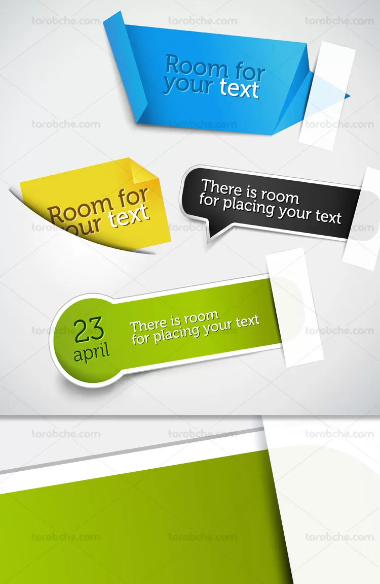 وکتور لیبل های متنی خلاقانه | گرافیک با طعم تربچه