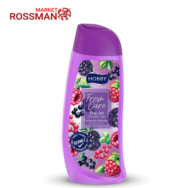 شامپو بدن هوبی Hobby مدل Fresh Care حاوی عصاره تمشک و شاه توت حجم 500 میلی لیتر