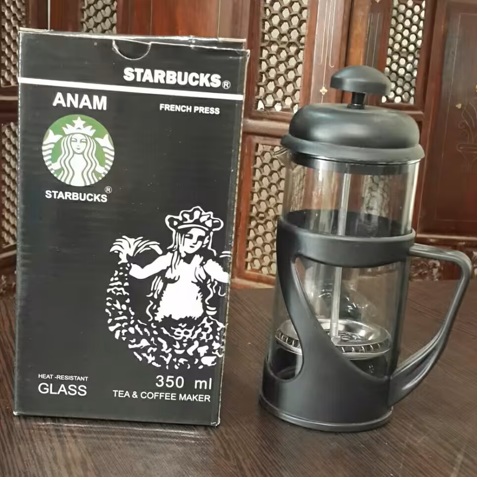 فرنچ پرس 350 میل استارباکس مشکی کیفیت عالی (ارسال با پیک /هزینه ارسال پس کرایه) 