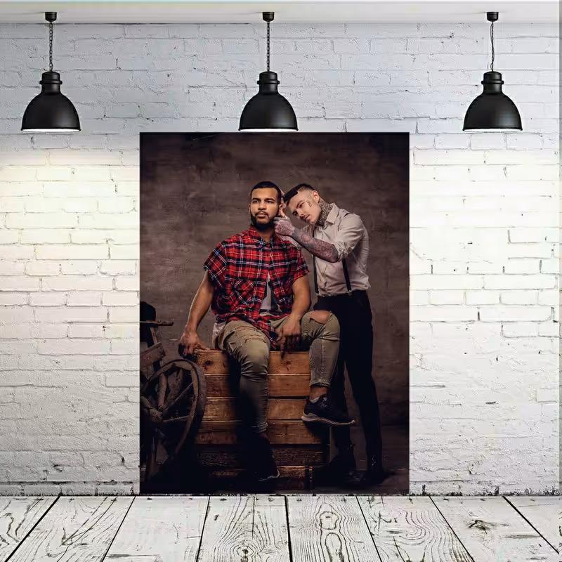 استیکر دیواری آرایشگاه مردانه مدل SDA4515