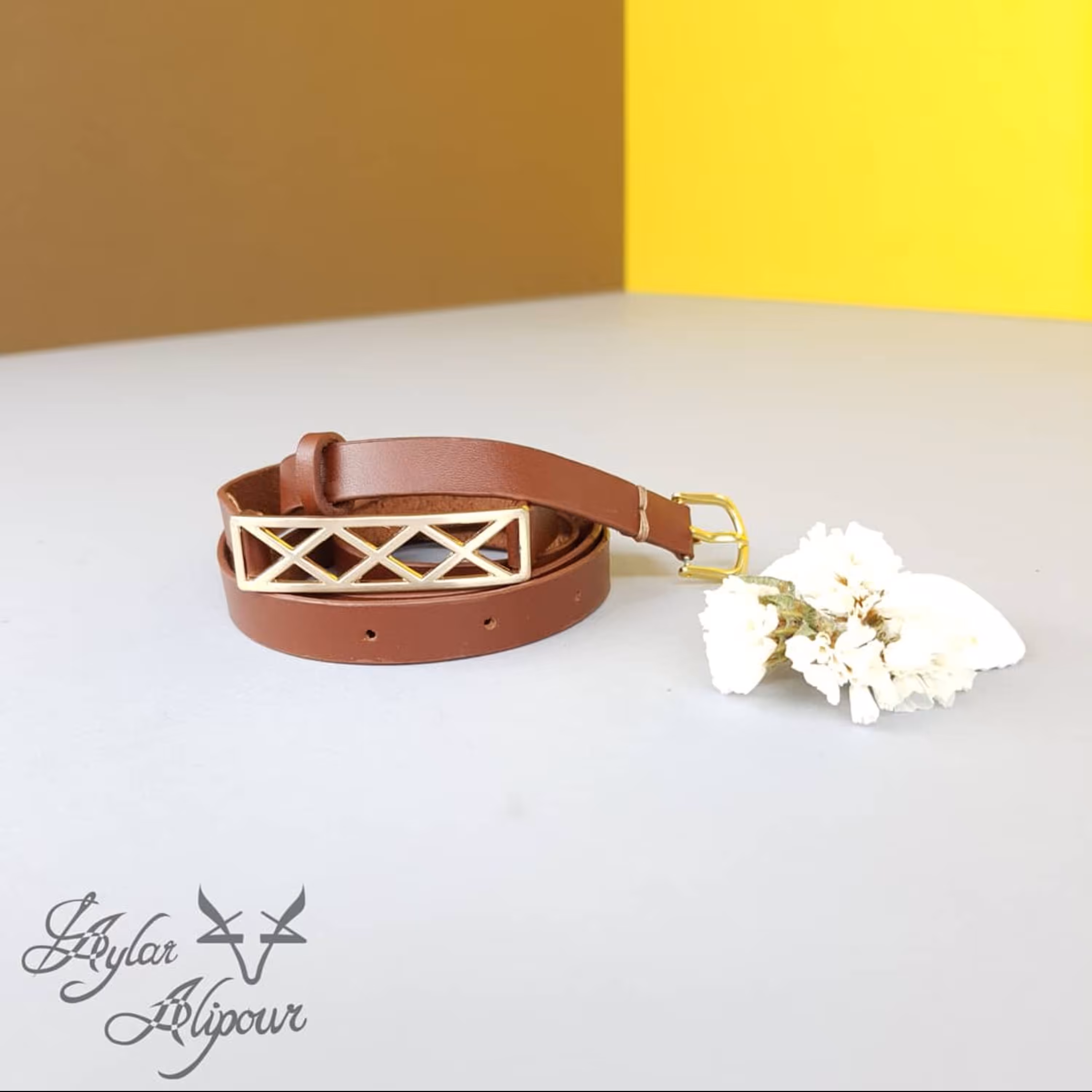 کمربند چرمی باریک مینیمال کد 223